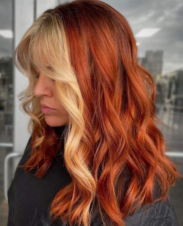12 couleurs cuivrées avec effet et mèche blonde 11 12 couleurs cuivrées avec effet et mèche blonde 11