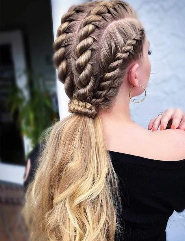 9 idées de tresses collées belles et à la mode 3