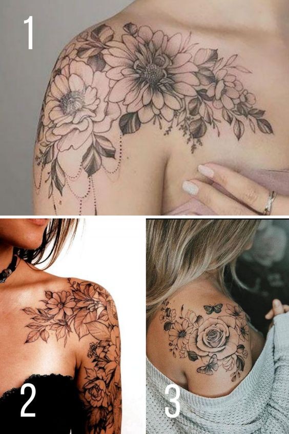 20 idées de tatouage fleurs sur l'épaule (et la signification) 15
