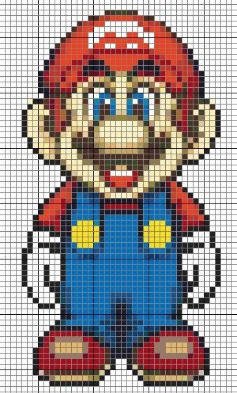 23 idées de dessins Pixel art Mario à colorier 15