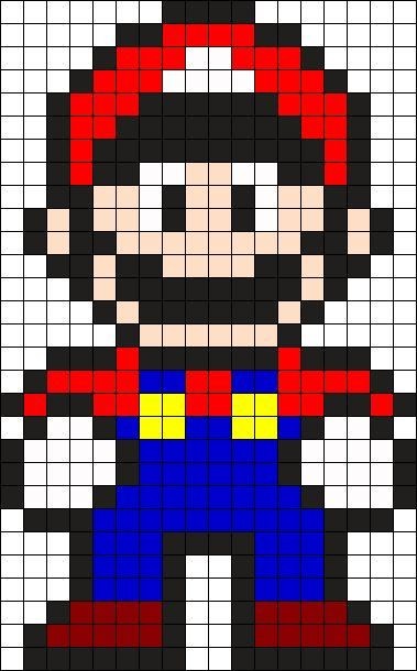 23 idées de dessins Pixel art Mario à colorier 17