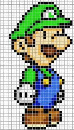 23 idées de dessins Pixel art Mario à colorier 19