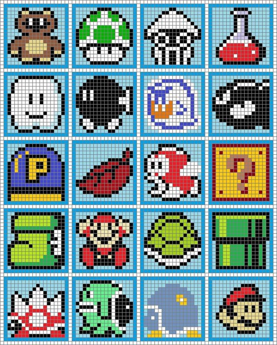 23 idées de dessins Pixel art Mario à colorier 3 23 idées de dessins Pixel art Mario à colorier 3