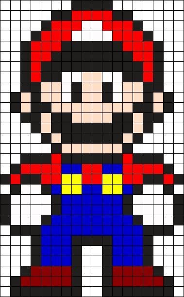 23 idées de dessins Pixel art Mario à colorier 22