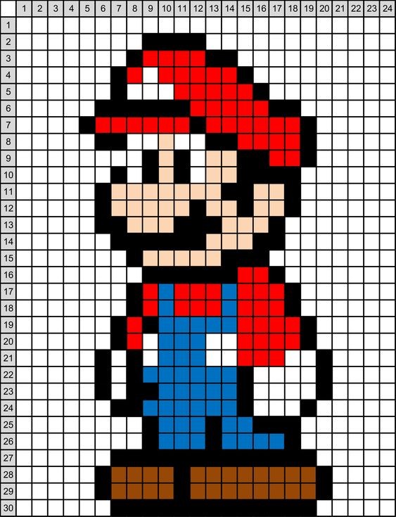 23 idées de dessins Pixel art Mario à colorier 24 23 idées de dessins Pixel art Mario à colorier 24