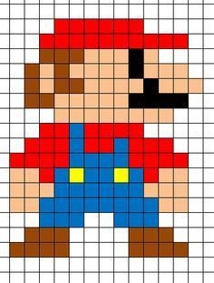 23 idées de dessins Pixel art Mario à colorier 26