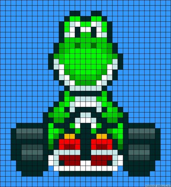 23 idées de dessins Pixel art Mario à colorier 27