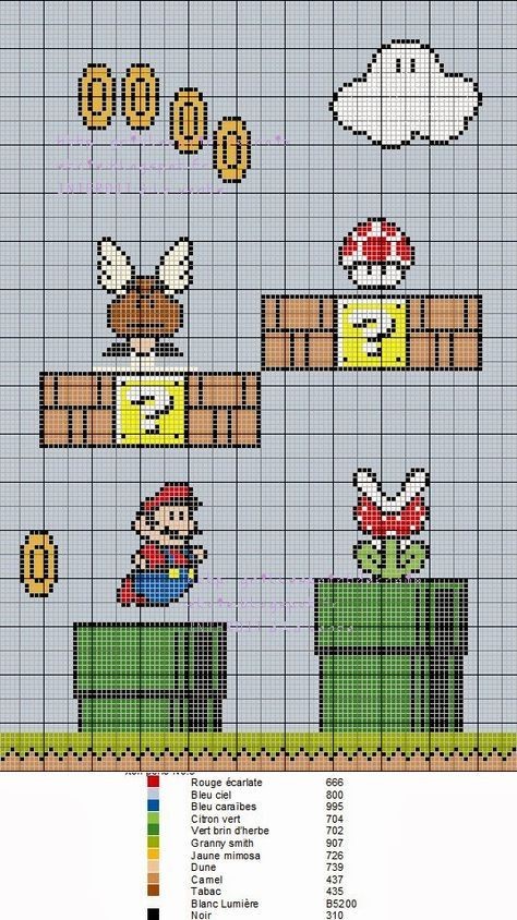 23 idées de dessins Pixel art Mario à colorier 4 23 idées de dessins Pixel art Mario à colorier 4