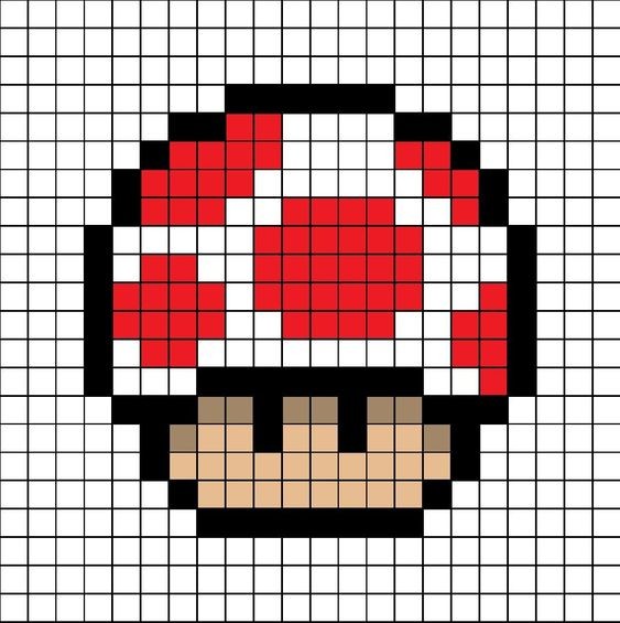 23 idées de dessins Pixel art Mario à colorier 35
