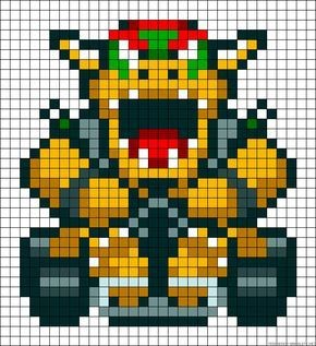 23 idées de dessins Pixel art Mario à colorier 39