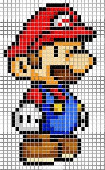 23 idées de dessins Pixel art Mario à colorier 5