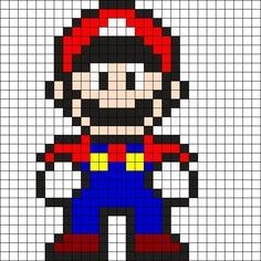 23 idées de dessins Pixel art Mario à colorier 6