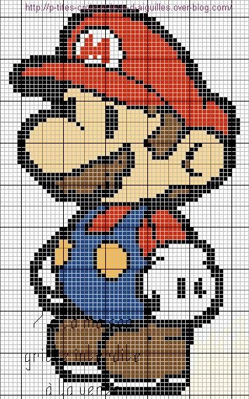 23 idées de dessins Pixel art Mario à colorier 8