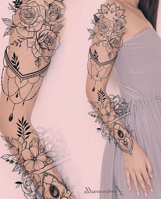 25 tatouages dentelle femme sur le bras 8