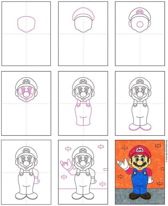 33 idées & tutos pour apprendre à dessiner Mario 2