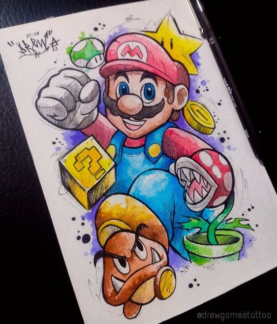 33 idées & tutos pour apprendre à dessiner Mario 33
