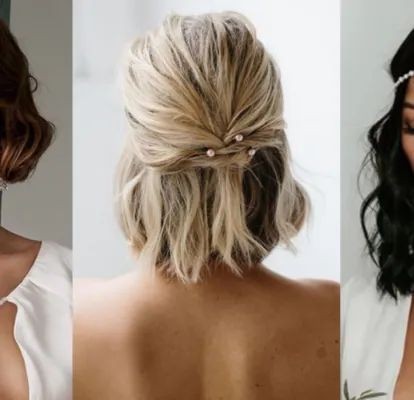Coupe courte mariage : 31 idées de coiffures de mariées pour cheveux courts 11