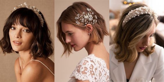 Coupe courte mariage : 31 idées de coiffures de mariées pour cheveux courts 16