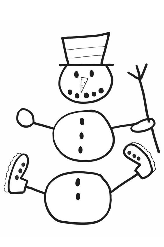 Dessins de Bonhommes de Neige à Colorier