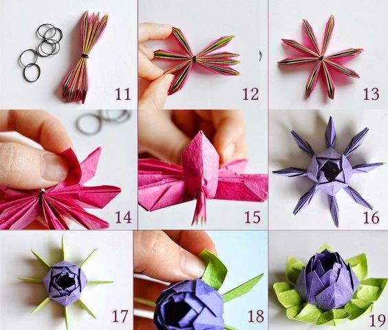 20 façons charmantes de réaliser des fleurs en origami 17