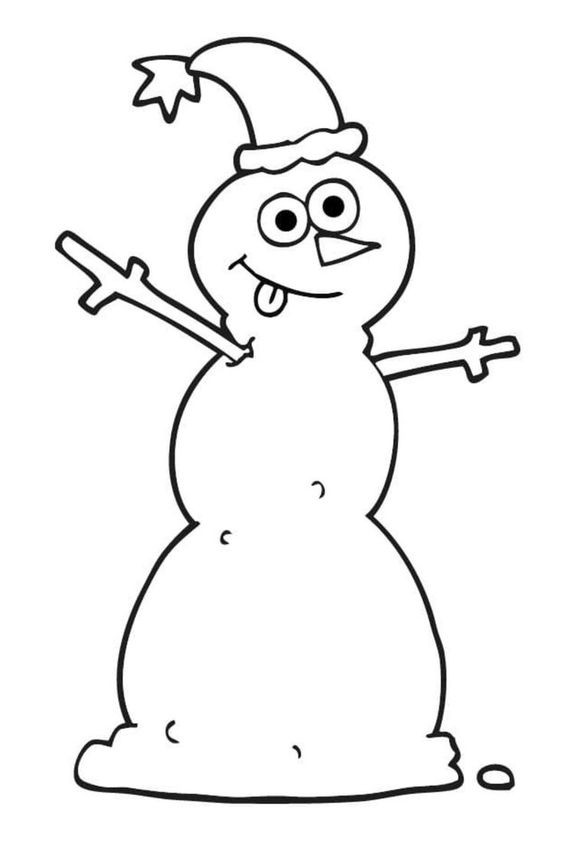 Dessins de Bonhommes de Neige à Colorier