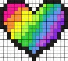 Pixel Art Cœur : 22 Idées de Dessins à Colorier 1