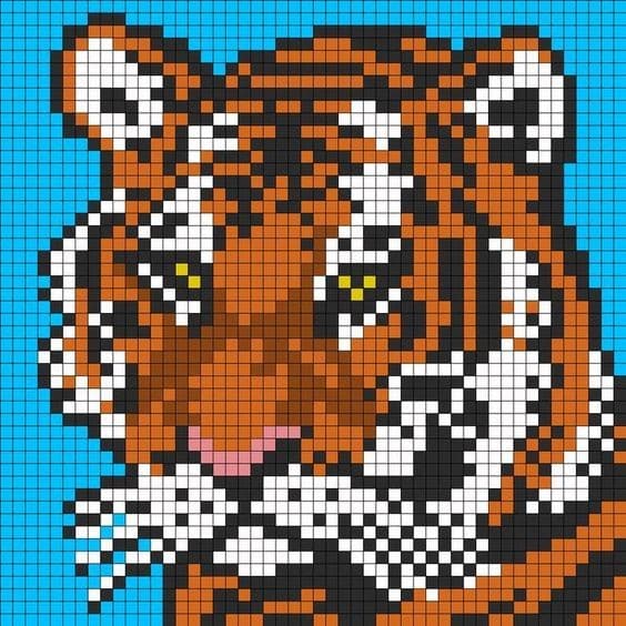 Pixel Art Difficile : 48 idées de Dessins à Colorier 14