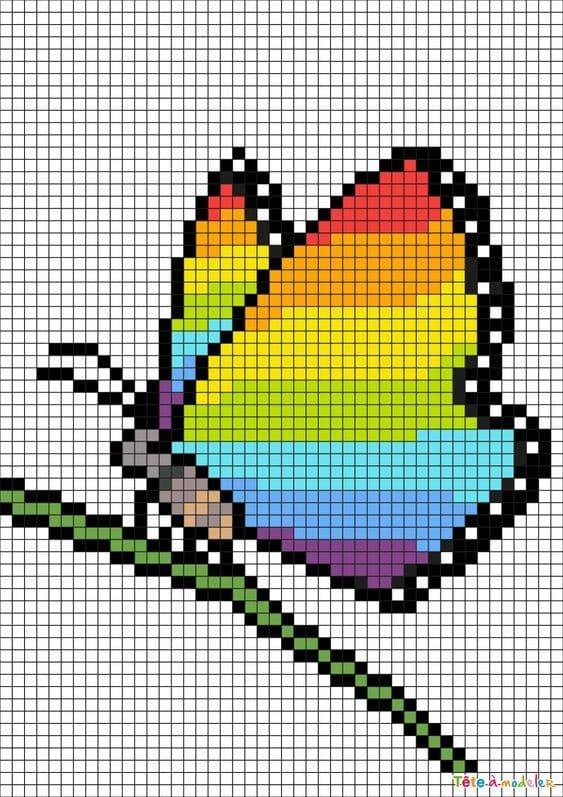 Pixel Art Difficile : 48 idées de Dessins à Colorier 17
