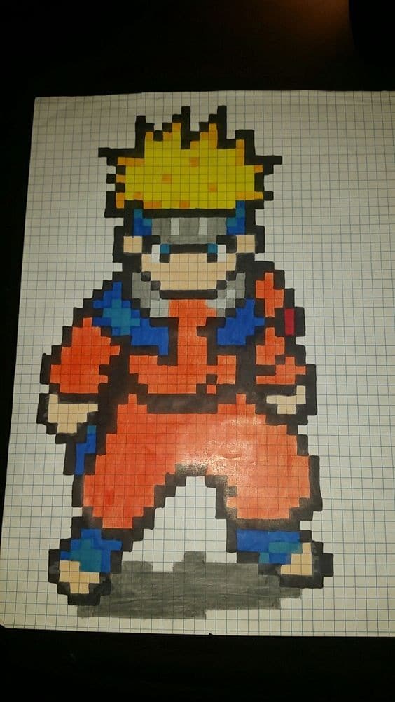 Pixel Art Naruto : 16 Dessins à Colorier 13