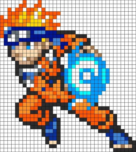 Pixel Art Naruto : 16 Dessins à Colorier 16