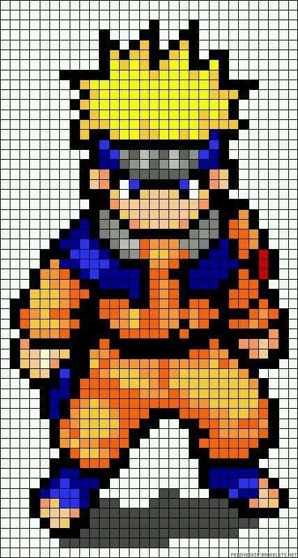 Pixel Art Naruto : 16 Dessins à Colorier 3