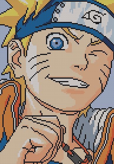 Pixel Art Naruto : 16 Dessins à Colorier 7