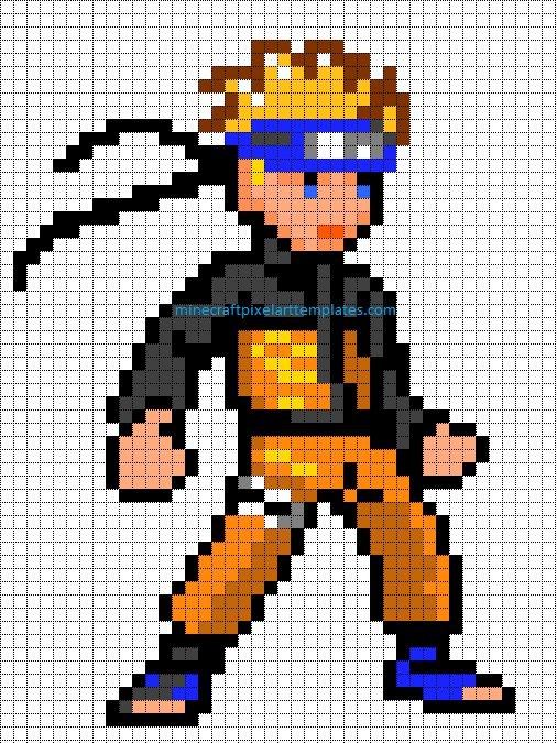 Pixel Art Naruto : 16 Dessins à Colorier 9