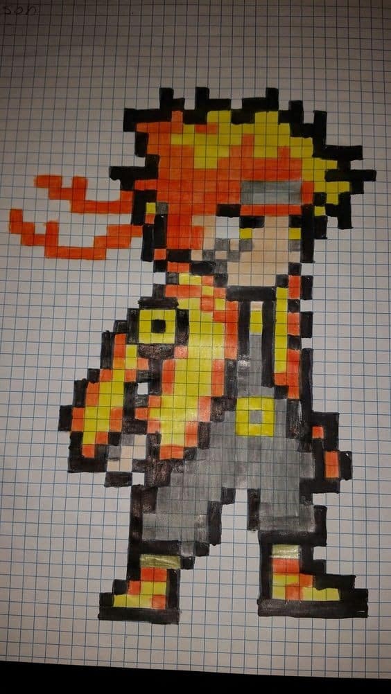 Pixel Art Naruto : 16 Dessins à Colorier 10