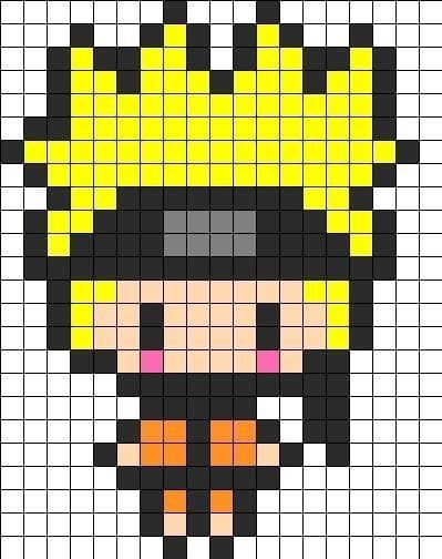 Pixel Art Naruto : 16 Dessins à Colorier 1