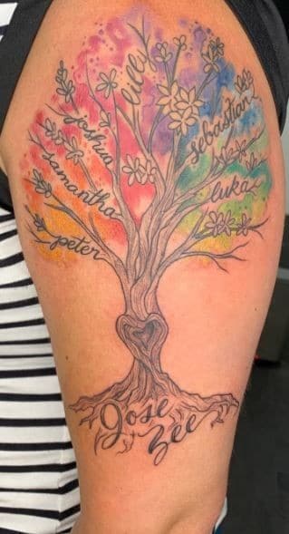 22 Tatouages arbre de vie avec prénom & Significations 15