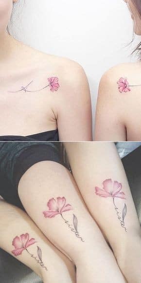 25 tatouages ?fleurs meilleure amie pour créer des liens 13