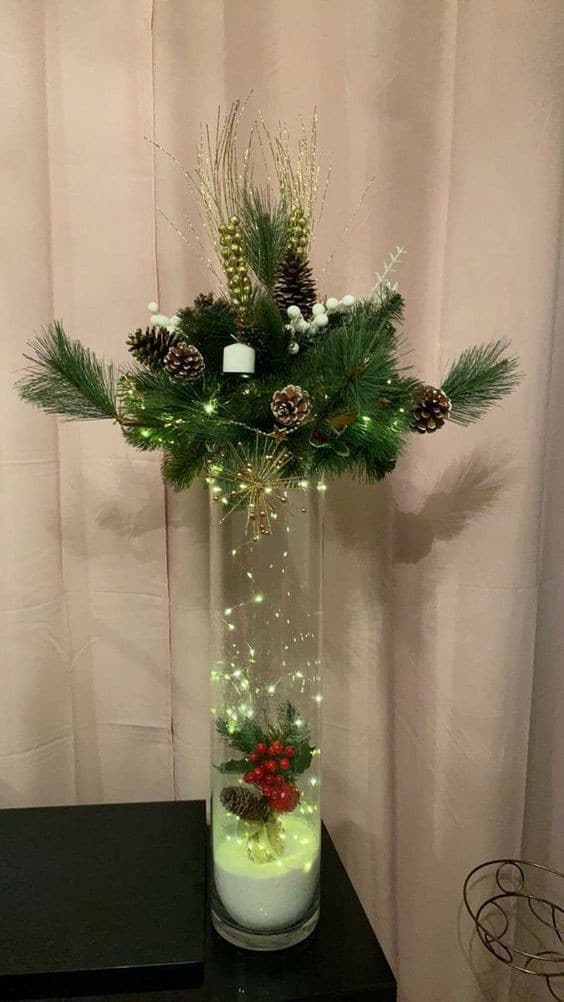 10 Décorations de Noël avec un grand vase en verre 3