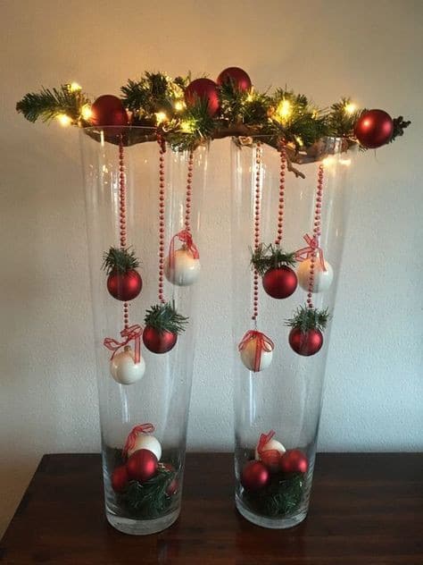 10 Décorations de Noël avec un grand vase en verre 6