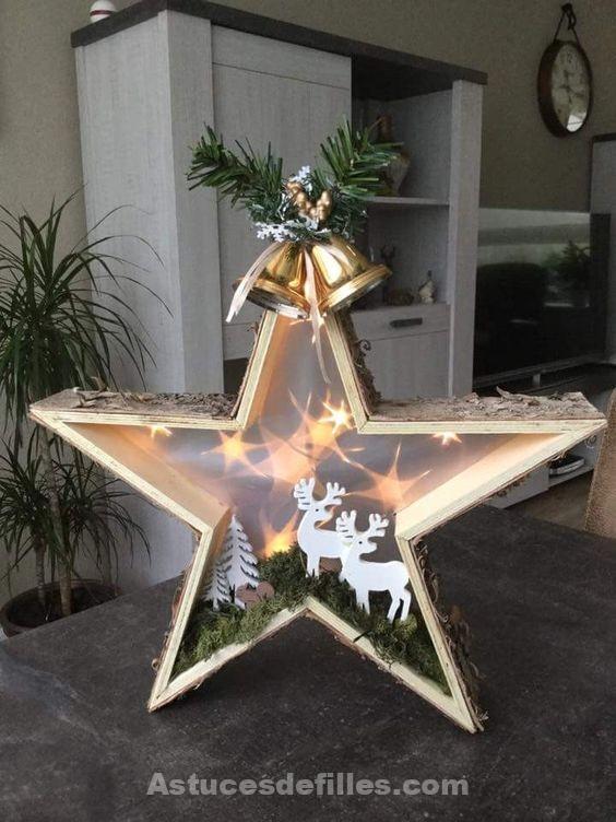 26 Décorations de Noël en bois en forme d'étoiles 11