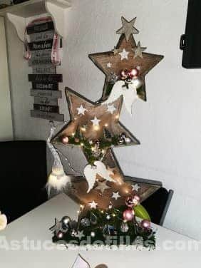 26 Décorations de Noël en bois en forme d'étoiles 14