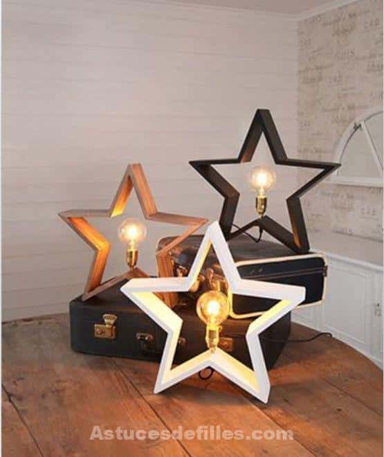 26 Décorations de Noël en bois en forme d'étoiles 16