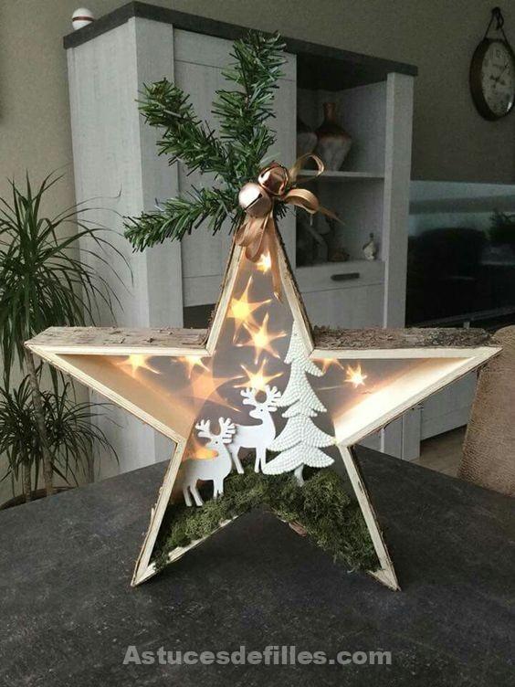 26 Décorations de Noël en bois en forme d'étoiles 18