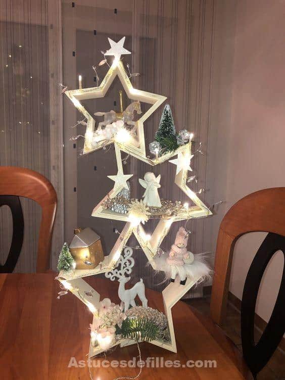 26 Décorations de Noël en bois en forme d'étoiles 21