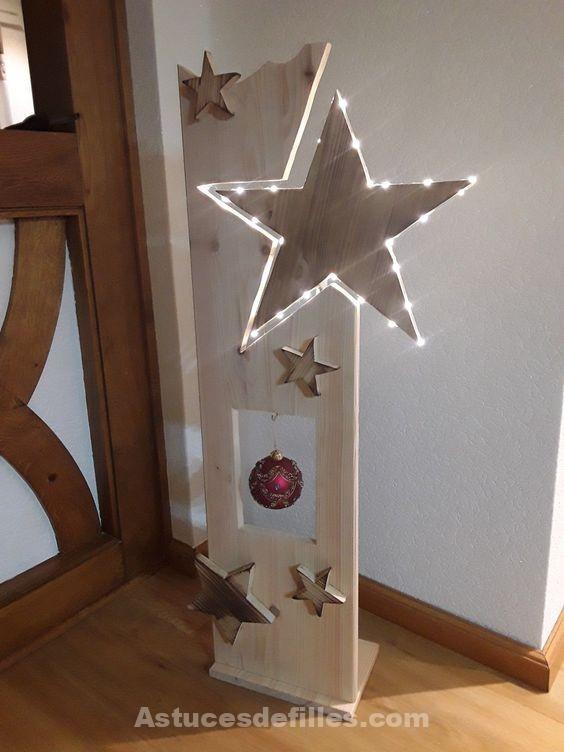 26 Décorations de Noël en bois en forme d'étoiles 6