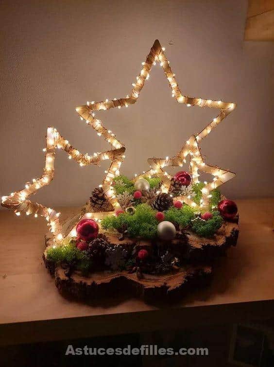 26 Décorations de Noël en bois en forme d'étoiles 8