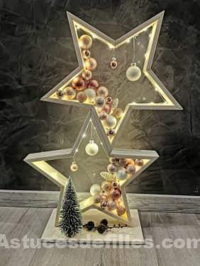 26 Décorations de Noël en bois en forme d'étoiles 9