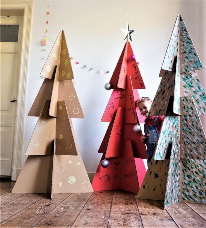 5 Idées pour fabriquer un sapin de Noël avec des boîtes en carton 5