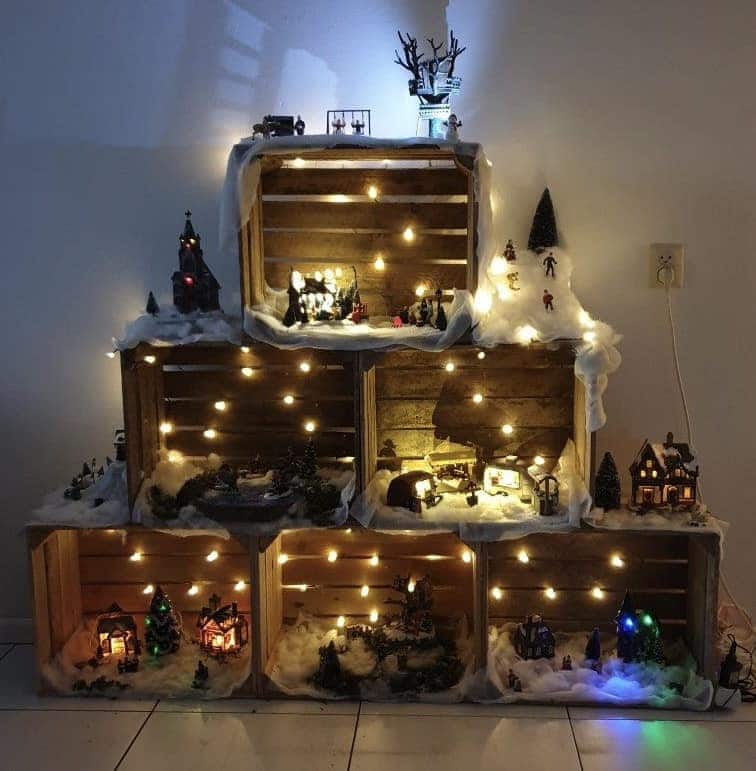 23 idées de crèches de Noël avec des boîtes en bois 1