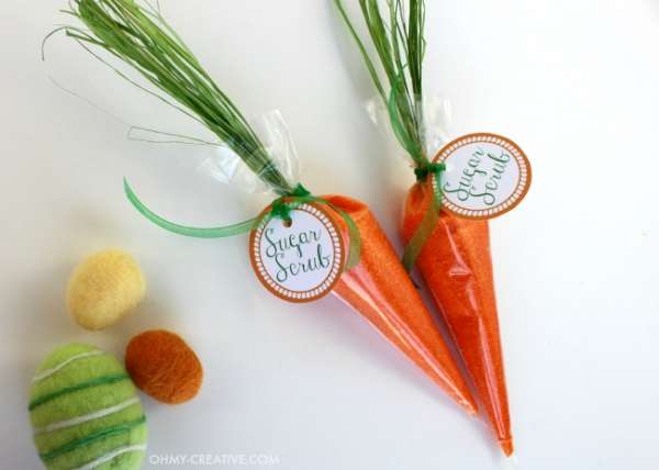 Gommage emballé en forme de carotte